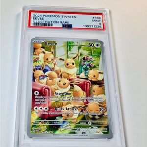 ❤️Pokemon Eevee Illustration Rare Trading Card from psa